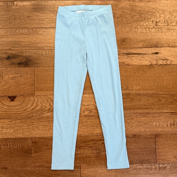 Cat & Jack Girls Light Blue Ribbed Leggings - Size M (8) - Picture 1 of 14